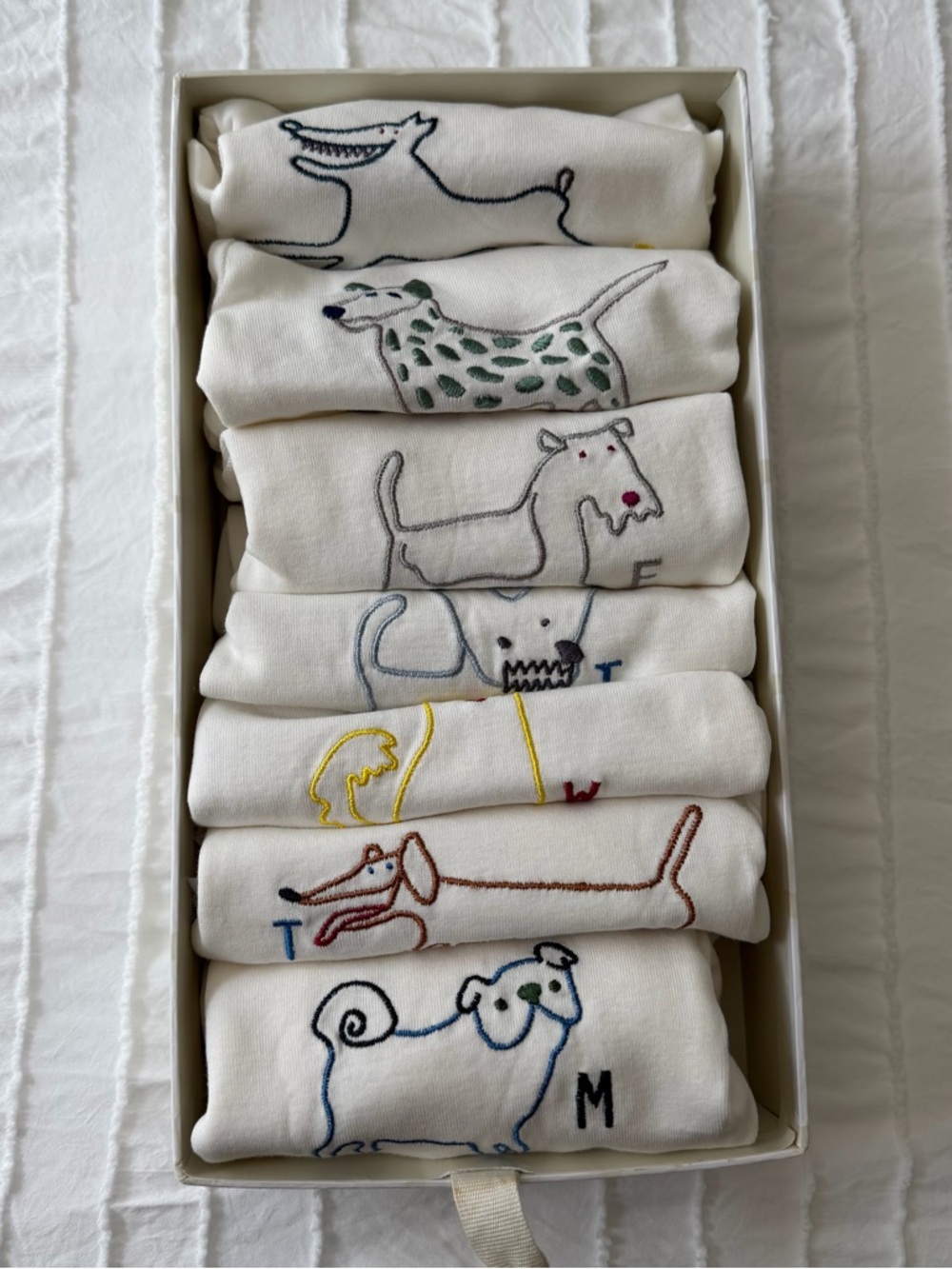 Stella McCartney baby Embroidered Dog onesie set - White (Set of 7)